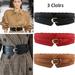 Womens Waistband Belt Wide Leather for Dresses Fashion Elastic Stretch Corset Cinch, Brown