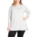 Ideology Plus Women's Long-Sleeve Super-soft Tunic, Grey Whisper, 3X