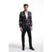 Elie Balleh Navy Navy Red Plaid Men's Blazers Sports Coat Jacket