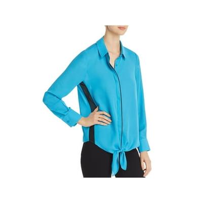 Le Gali Womens Bianca Pleated V-Neck Blouse 