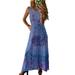 Women Boho Long Maxi Dress Summer Evening Cocktail Party Beach Sundress Kaftan Floral Gradient Maxi Dresses Boho Paisley Holiday Maxi Long Dress Beachwear