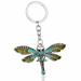 Aysekone Chic Enamel Dragonfly Keychain Bohemia Dragonfly Pendants Keyring Women Ladies Jewelry Gifts Animal Charms Key Chain