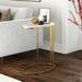 Ebern Designs Allyria C End Table Stainless Steel/Marble Look in Yellow | 22 H x 20 W x 12 D in | Wayfair 5465E7B50E874D2EB83A26D9C2F738F0
