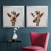 Latitude Run® Giraffe's Gaze I Giraffe's Gaze I - 2 Piece Picture Frame Set on Canvas, Solid Wood in Black | 22.5 H x 45 W x 1.5 D in | Wayfair