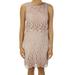 Betsy & Adam Blush Glitter Lace Crop-Top Sheath Dress 6