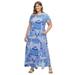 Catherines Women's Plus Size Kaleidoscope Sky Maxi Dress (With Pockets)