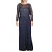 Lauren Ralph Lauren Womens Teige Metallic Gathered Evening Dress