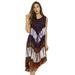 21314-PR-XL Riviera Sun Dress / Dresses for Women (Purple / Rust, X-large)