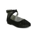 Little/Big Girls Glitter Round Toe Classic Criss Cross Strap Mary Jane Flat 19741