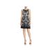 Adrianna Papell Womens Sequined Beaded Cocktail Dress