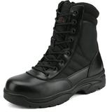 Nortiv 8 Men's Safety Work Steel-Toe Boots Anti-Slip Military Tactical Boots Trooper-Steel Black Size 9.5