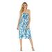 Women's Hawaiian Luau Halter Floral Print Halter Dress M SImply Blue Palms