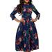 Women Floral Long Sleeve Midi Dress Prom Evening Party Beach Casual Sundress