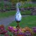 Exhart Solar Hand Blown Pearlized Glass Spiral Flame Garden Stake w/ Metal Finial Detail, 36 Inch Glass/Metal | 36 H x 2.88 W x 2.88 D in | Wayfair