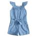 Toddler Kids Girls Denim Jumpsuit Summer One Piece Sleeveless Romper Playsuit Shorts