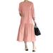 ZANZEA Women Crew Neck Long Sleeve Dress Solid Color Elegant Loose Long Dresses