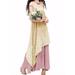 ZANZEA Women's Maxi Dresses Scoop Sleeve Linen Fake Two Hem Embroidery Floral