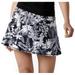 Queen of the Court Black and White Floral Tennis Skirt Pickleball Running Skort Size Small 6-8