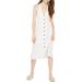 Teeze Me Womens Juniors Halter Button Front Casual Dress White 5