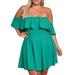 Avamo Women Summer Boho Dress Backless Strapless Ruffle Sundress Solid Color Plus Size Pullover Mini Dress