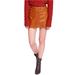 Free People Womens A-Line Faux Leather Mini Skirt, Brown, 4