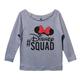 Womens Disney 3/4 Sleeve â€œ#Disney Squad" Disney World Sweat Shirt Gift Large, Heather Grey