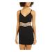 SPEECHLESS Womens Black Embellished Spaghetti Strap V Neck Mini Body Con Cocktail Dress Size 11