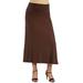 24seven Comfort Apparel Womens Elastic Waist Solid Color Maternity Maxi Skirt,M013510 Made In The USA Made In The USA