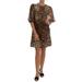 Dolce & Gabbana Brown Leopard Crystal Embellished Shift Dress