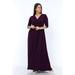 PLNA5215 - Women's 3/4 Sleeve Floral Print Plus Size Casual Party Maxi Dress