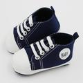 Ardorlove Baby Shoes Kids Toddlers Canvas Cotton Crib Shoes Lace Up Prewalkers Casual Solid Color First Walkers