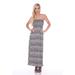 White Mark 855-06-S Atepa Maxi Dress Black - White, Small