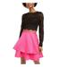 CITY STUDIO Womens Pink Long Sleeve Illusion Neckline Short Fit + Flare Formal Dress Size 11