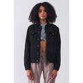 Black Oversized Long Sleeve Classic Denim Jacket M