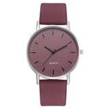 Women Classic Quartz Watch Frosted Dial with Frosted Pu Leather Strap New
