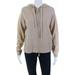 Allude Womens Wool Hoodie Zip Up Sweater Beige Size Small