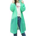 Unisex Waterproof Jacket EVA Raincoat Rain Coat Hooded Poncho Rainwear Green