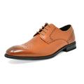 Bruno Marc Mens Casual Oxford Shoes Genuine Leather Lace up Dress Shoes WASHINGTON-5 TAN Size 9