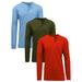 3-Pack Mens Long Sleeve Henley Thermal Tee (S-3XL)