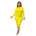 Women's Solid Color Long Sleeve Turtleneck Dress Long Dress