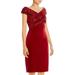 Tadashi Shoji Womens Velvet Sequined Cocktail Dress