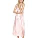 Womens Summer Spaghetti Strap Satin Silk Dress Ladies Casual Loose Housewife Pajamas Sleepwear Bathing Robe Dress Plus Size