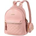 2 in 1 PU Leather Backpack for Girl - Waterproof Travel Shoulders Bag Chic Outdoor Daypack Casual School Backpacks for Women - Pink