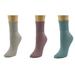 Sierra Socks Women's Diabetic 3 Pair 100% Cotton Ankle Turn Cuff Seamless Toe Socks (9, Fits US Shoe Size: 6 - 7, (A3 (Rose/Aquifer/Chime))