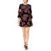 Calvin Klein Floral Burnout Velvet Shift Dress, Multi, 4