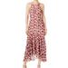 Betsey Johnson NEW Red Women's Size 2 Floral Lace Up Ruffle Maxi Dress