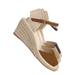 Ana1 by Bonnibel, Espadrille Platform Wedge Heel Sandal - Women Backless Ankle Strap Cap Toe