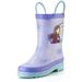 Disney Frozen 2 Girls Anna and Elsa Purple Rubber Easy-On Rain BootsÂ - Size 2 Little Kid