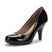 DREAM PAIRS Women's Low Heel Pump Shoes Toe Formal Elegant Slip On Pump Shoes ARPEL BLACK/PAT Size 9.5