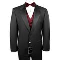 Neil Allyn 7-Piece Formal Tuxedo with Flat Front Pants, Shirt, Burgundy Vest, Bow-Tie & Cuff Links. Prom, Wedding, Cruise